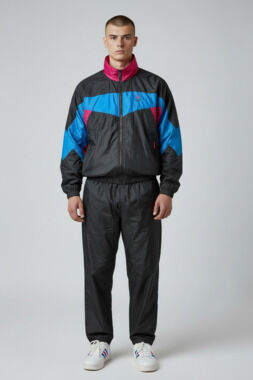 Team USA Olympics Tracksuit Size XLT Black Nylon Windbreaker 90’s